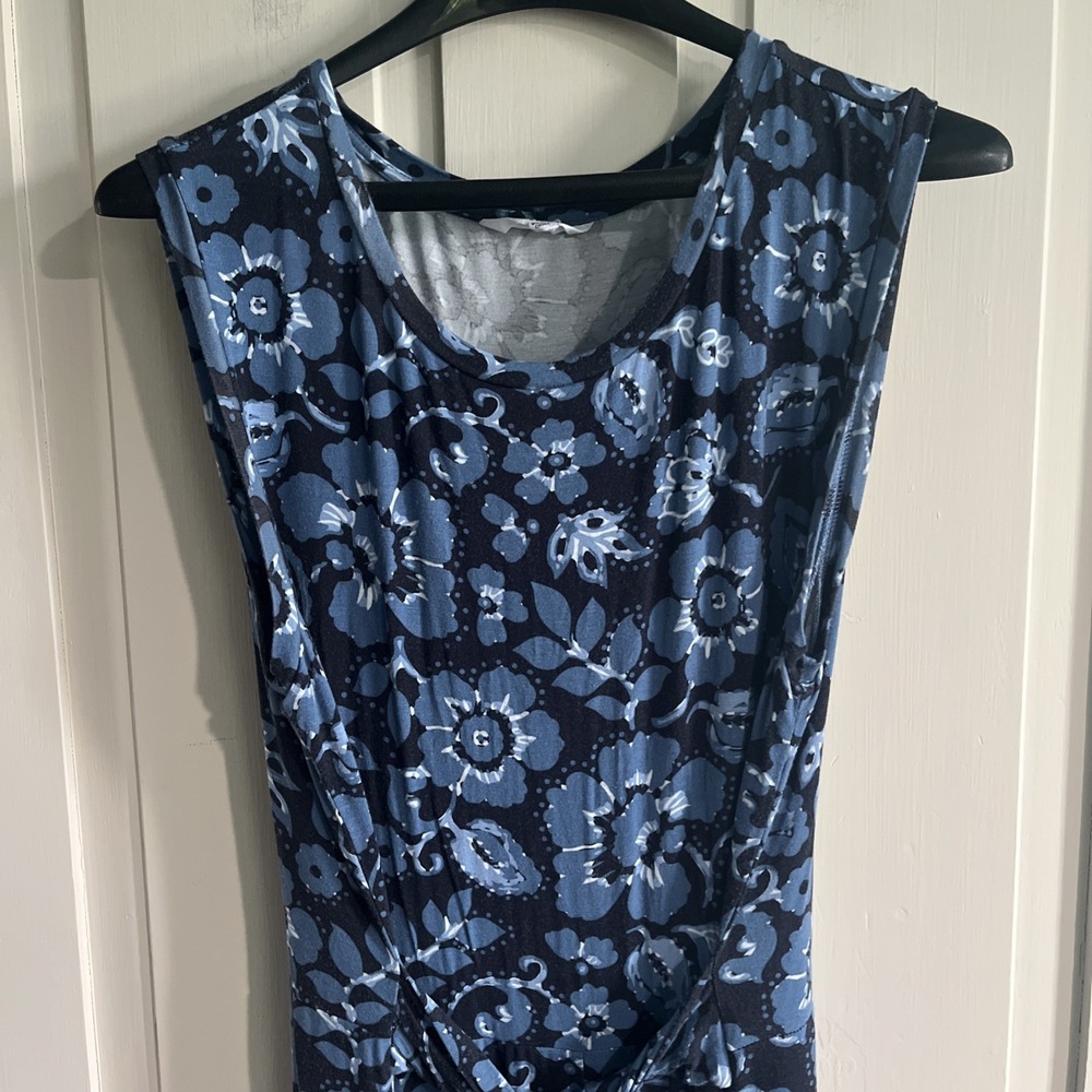 Steve Madden Blue Floral Jumper suit Romper Large Tropical Resortwear Stretchy